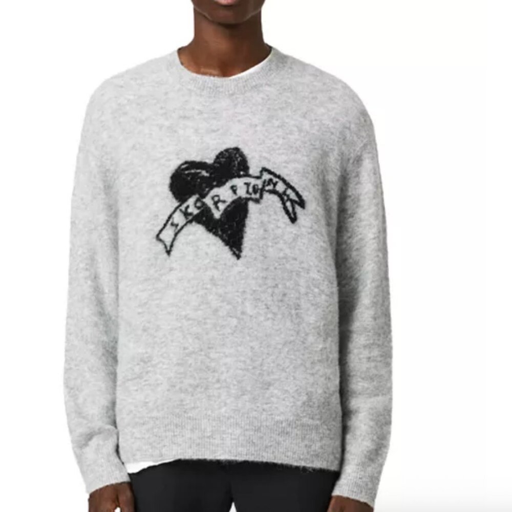 ALLSAINTS oversized Heart Graphic Sweatshirt
